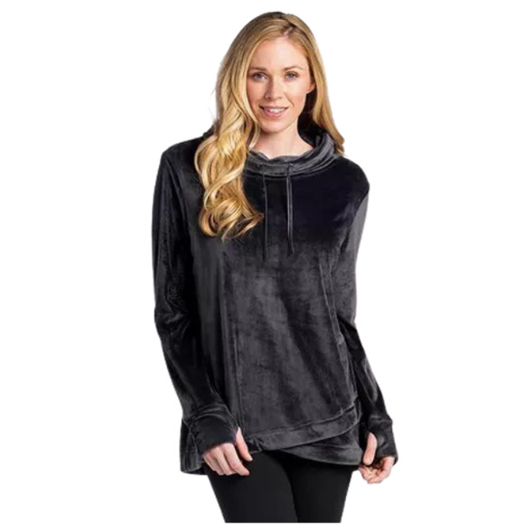 Softies by Paddi Murphy Snuggle Tunic Cowl Neck Color Charcoal Sweater Size L/XL - Picture 1 of 10